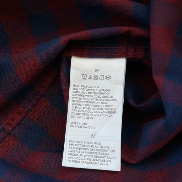 Nautica Mens Short Sleeve Button Up Shirt Gingham Size M Classic Fit - Picture 6 of 10